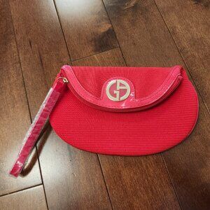 Giorgio Armani beauty makeup bag clutch in red